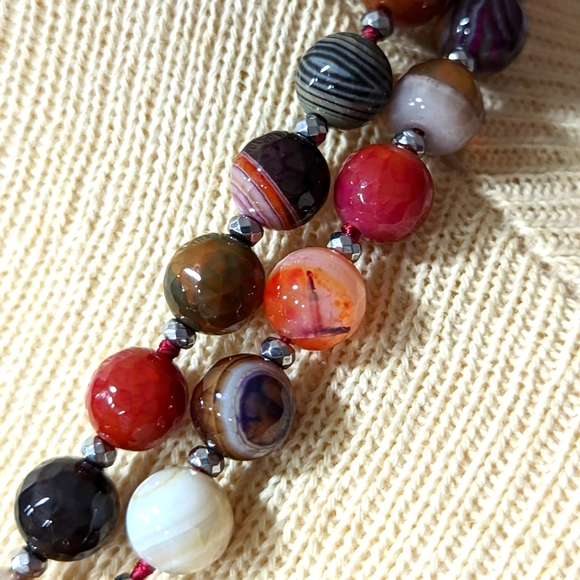 Faceted Gemstone Long Necklace - Picture 7 of 8